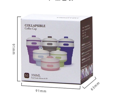 Coupe d'eau pliable en silicone pour les sports de plein air Portable Voyage Coupe de café pliable