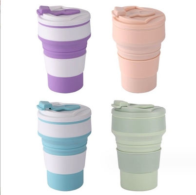 La tasse de sport pliable de style américain présente un design pour des tasses pliables en silicium