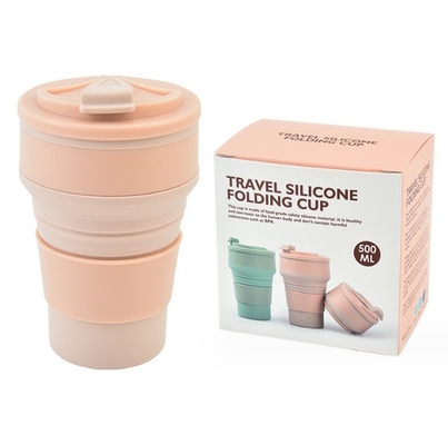 La tasse de sport pliable de style américain présente un design pour des tasses pliables en silicium