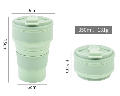 La tasse de sport pliable de style américain présente un design pour des tasses pliables en silicium