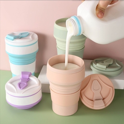 La tasse de sport pliable de style américain présente un design pour des tasses pliables en silicium