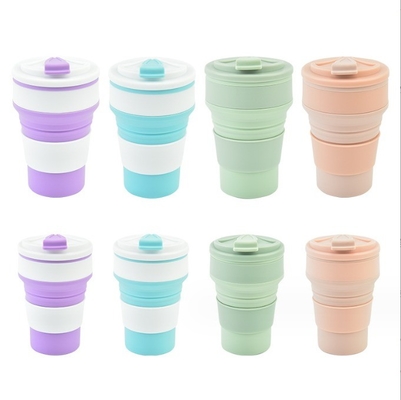 La tasse de sport pliable de style américain présente un design pour des tasses pliables en silicium