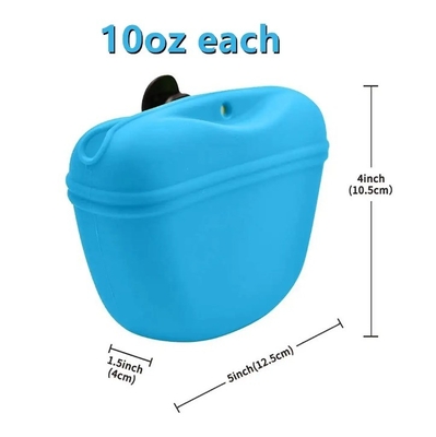 Service de coupe Sac de friandises pour chiens portable en silicone avec fermeture magnétique et poche à pince à la taille