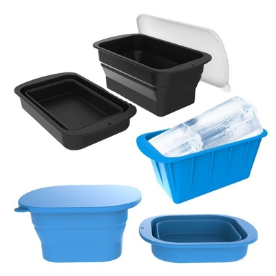 Plateau pliable de gros glaçons en silicone recyclable Moule de blocs de glace pour blocs extra-grands