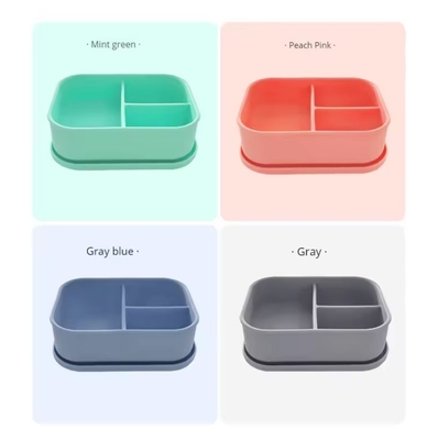 Boîte de déjeuner en silicone anti-fuite pour les enfants, capacité de stockage 0-1L et sans BPA