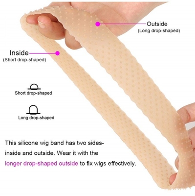 Ceinture de tête à poignée de silicone réglable pour fixation antidérapante de perruques transparentes