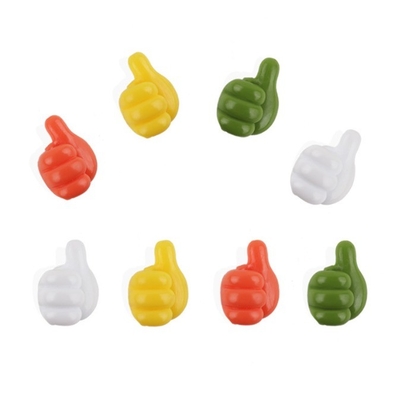 Stylé Injection plastique type PVC pouce vers le haut Crochet murale pour la pince de câble et le stockage de la clé