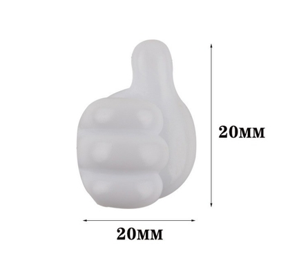 Stylé Injection plastique type PVC pouce vers le haut Crochet murale pour la pince de câble et le stockage de la clé
