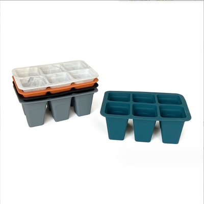 6 cellules plateau de pépinière en silicone plastique carrés pots de fleurs planteurs pour la finition du jardin