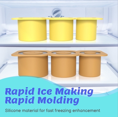 2024 Moule de glace à cylindre en silicone avec couvercle et bac pour congélateur plateau de glace pour tasse à glaçons