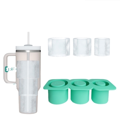 Fabricant de glace en silicone avec couvercle pour 3 moules de glace en cylindre creux