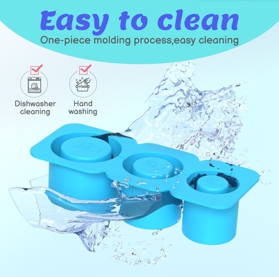 Fabricant de glace en silicone avec couvercle pour 3 moules de glace en cylindre creux