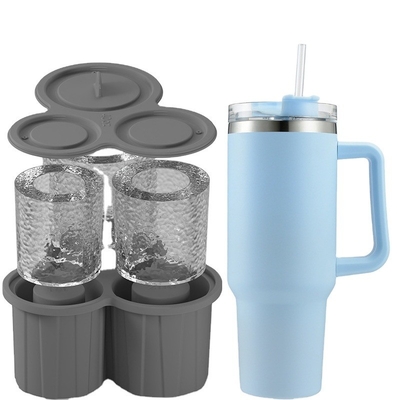 3 pièces de moule de glace cylindrique en silicone pour une tasse de tumbler et un plateau de glace en silicone facile à décharger